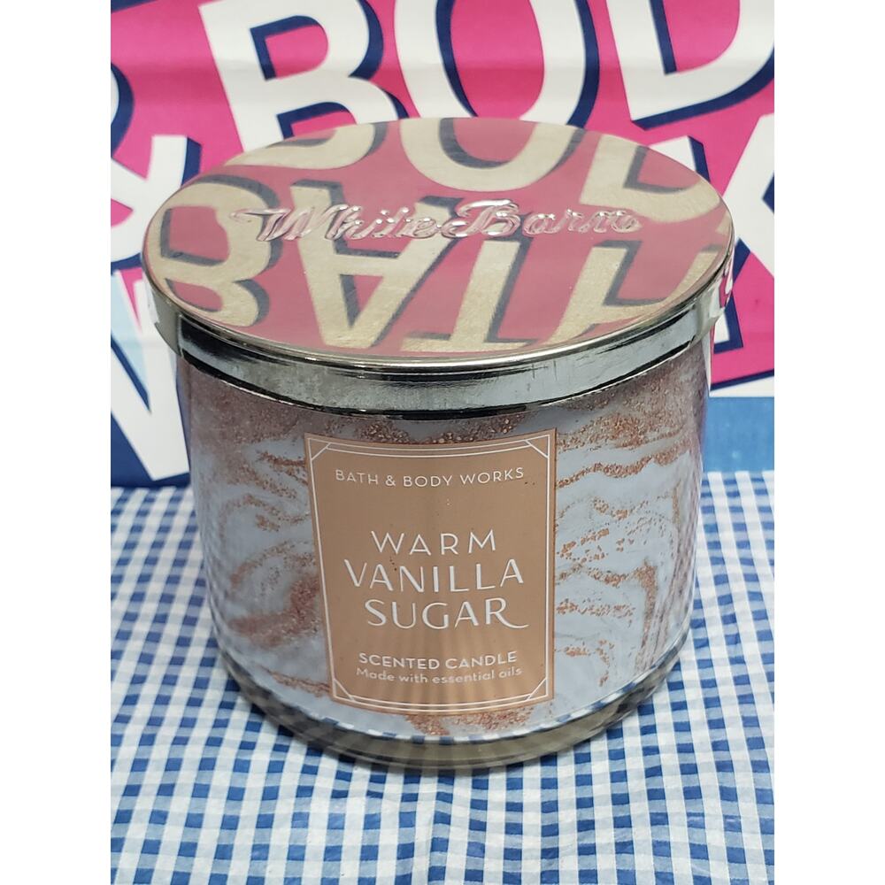 BBW Warm Vanilla Sugar Large 3 Wick Candle Home Fragrance Decor